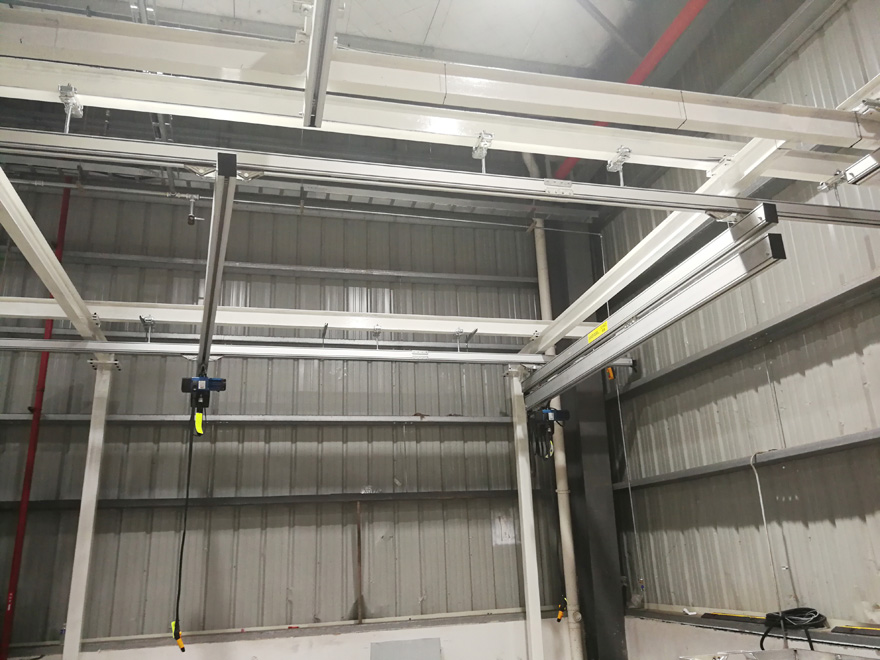 Installation of Aluminum Light Monorail Bridge Crane