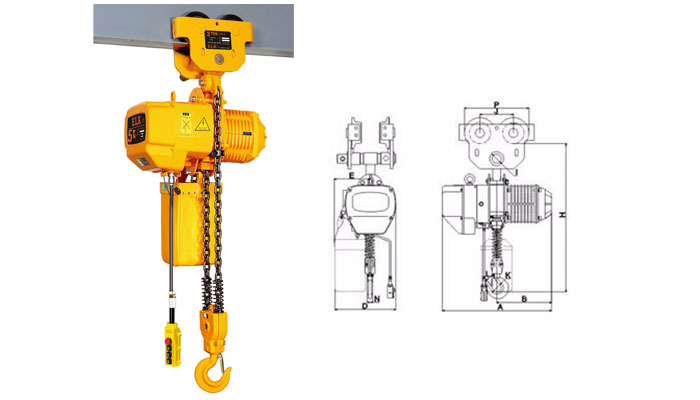 Single Beam Electric Chain Hoist Trolley